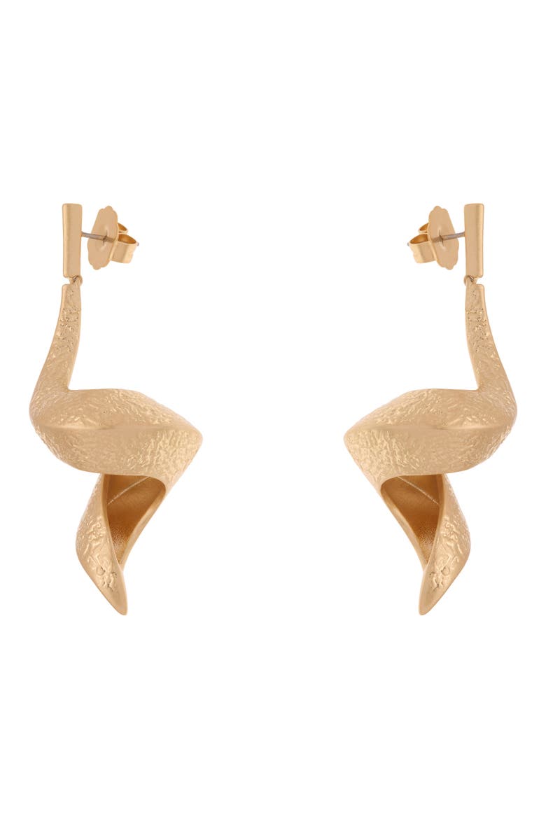 Florine Floral Twist Drop Earrings, Main, color, GOLD TONE