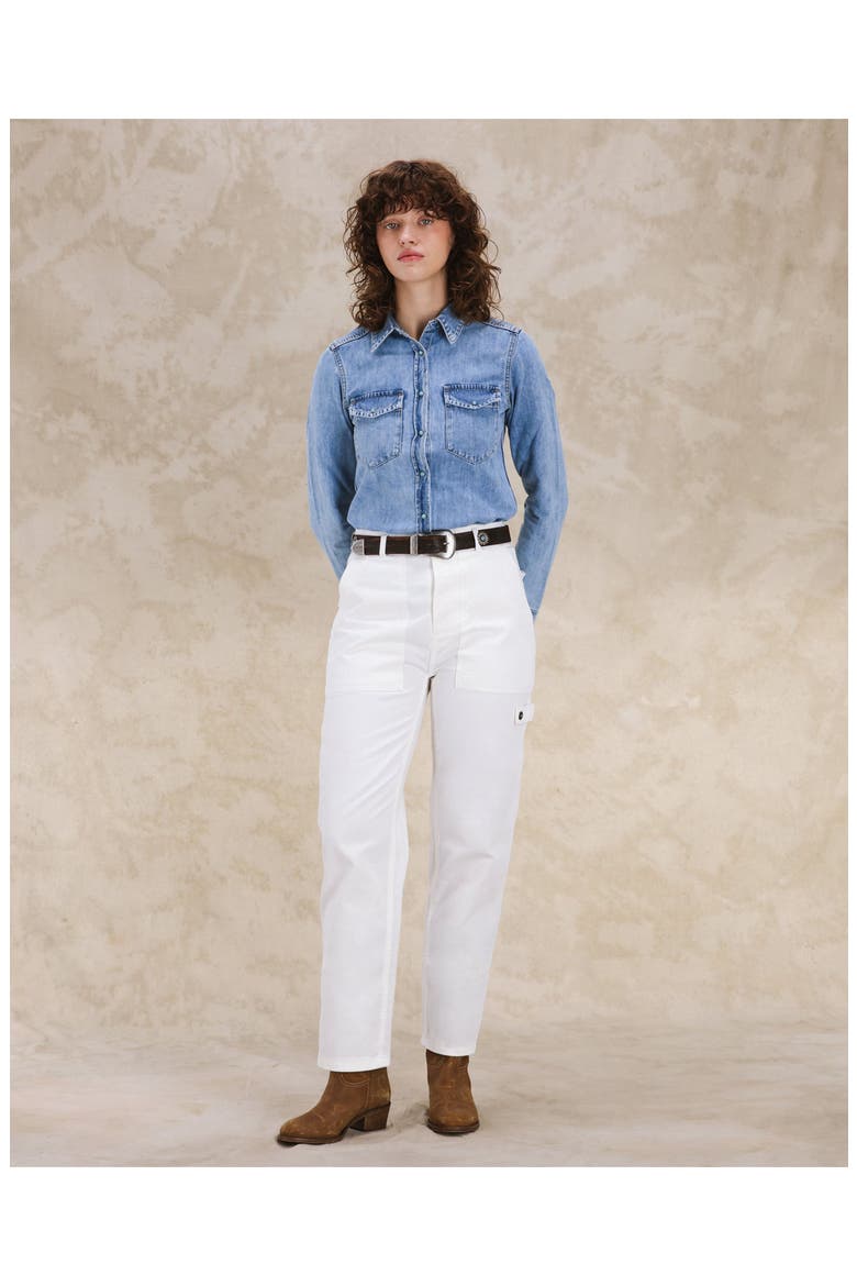 Jerryt Herringbone Cotton Fatigue Trousers, Alternate, color, OFF WHITE