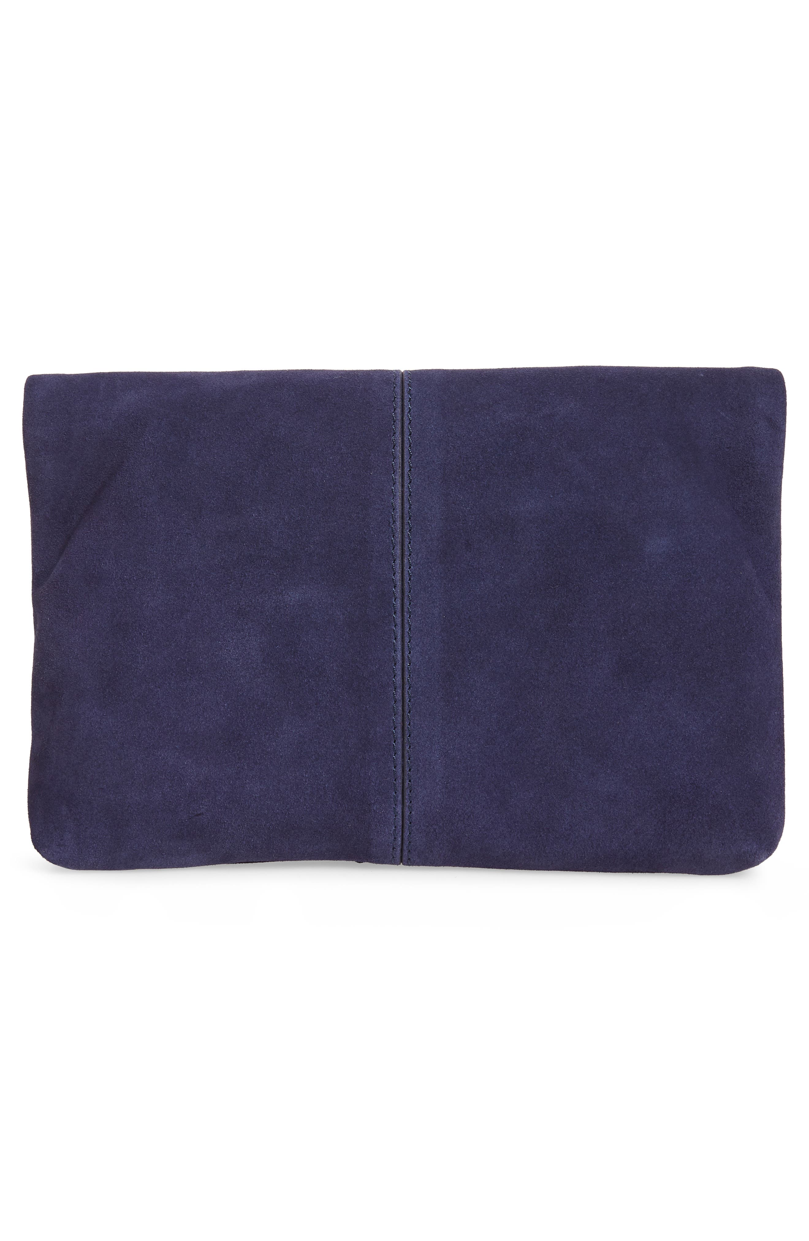 Suede Clutch, Alternate, color, NAVY