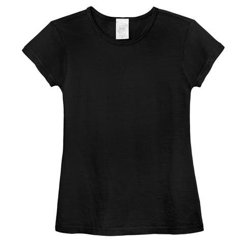Girls Organic Cotton Soft Jersey Cap Sleeve Crew Tee (Baby)