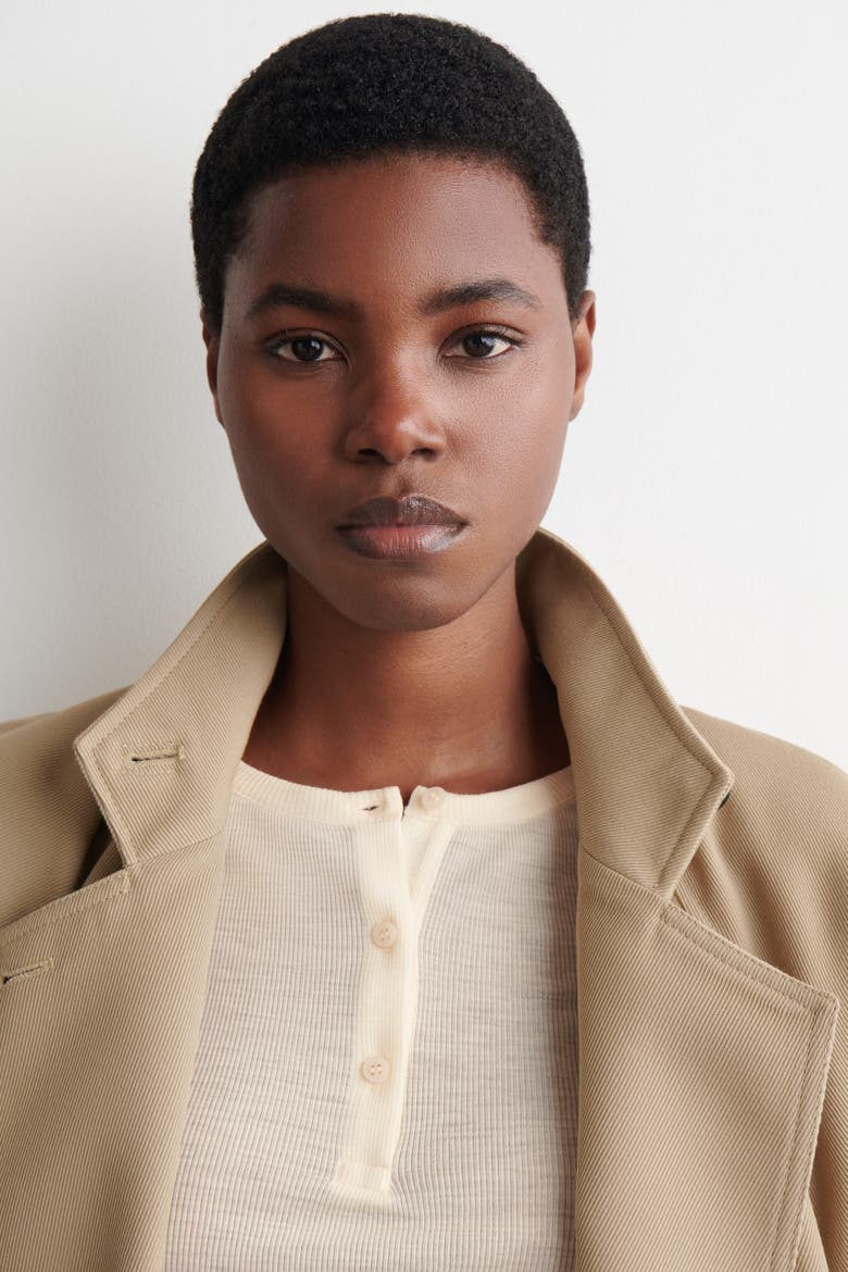 Ribbed Wool Henley Top, Alternate, color, IVORY