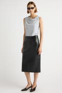 Modern Citizen Briony Back-Slit Vegan Leather Skirt