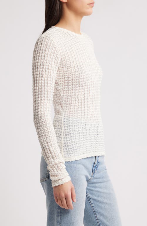 Frame Womens The Popcorn Textured Stretch-cotton Blend Top Alabaster In Alabaster