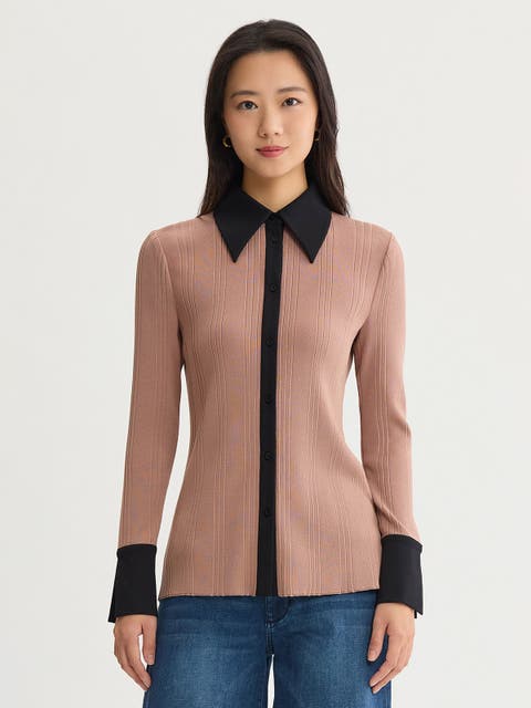 Lightweight Mixed Media Soft Knit Shirt