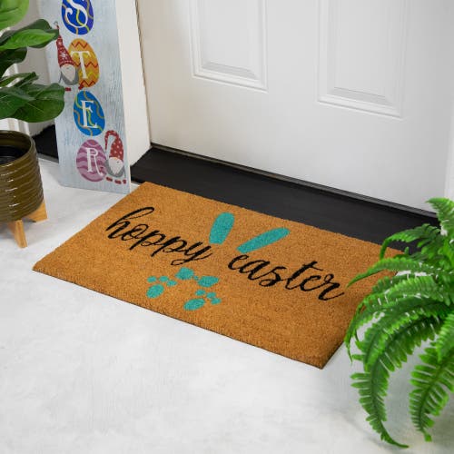 Northlight 18in Hoppy Easter Coir Outdoor Doormat In Blue