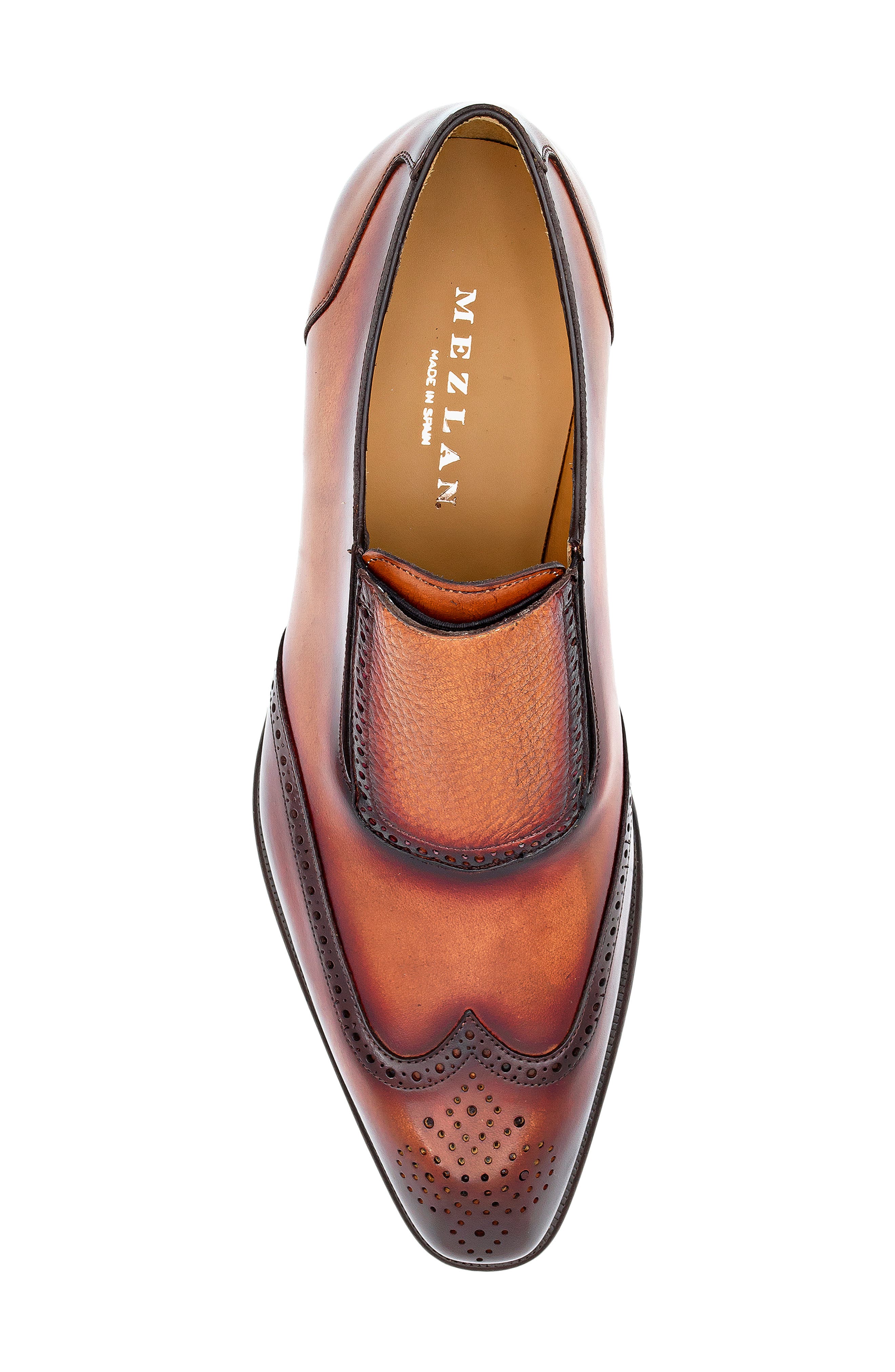 Burnished Wingtip Loafer, Alternate, color, COGNAC RUST