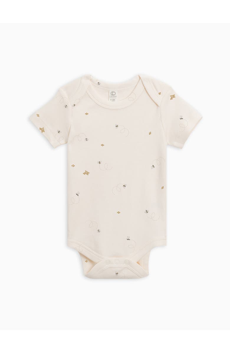 Colored Organics Afton Bodysuit, Main, color, Bees / Pewter