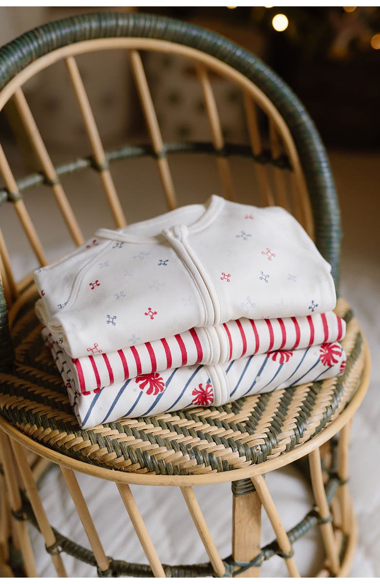 Pehr Nordic Star Organic Cotton Footie, Alternate, color,