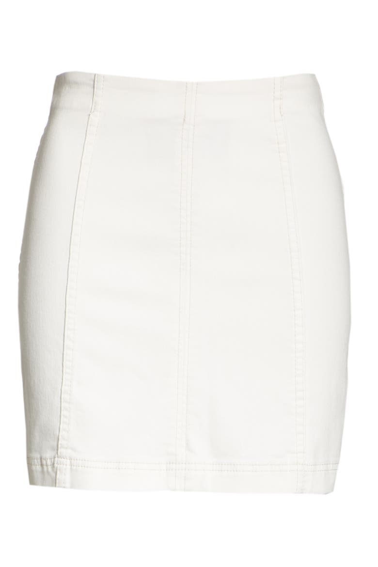 We the Free by Free People Modern Denim Skirt, Alternate, color, WHITE