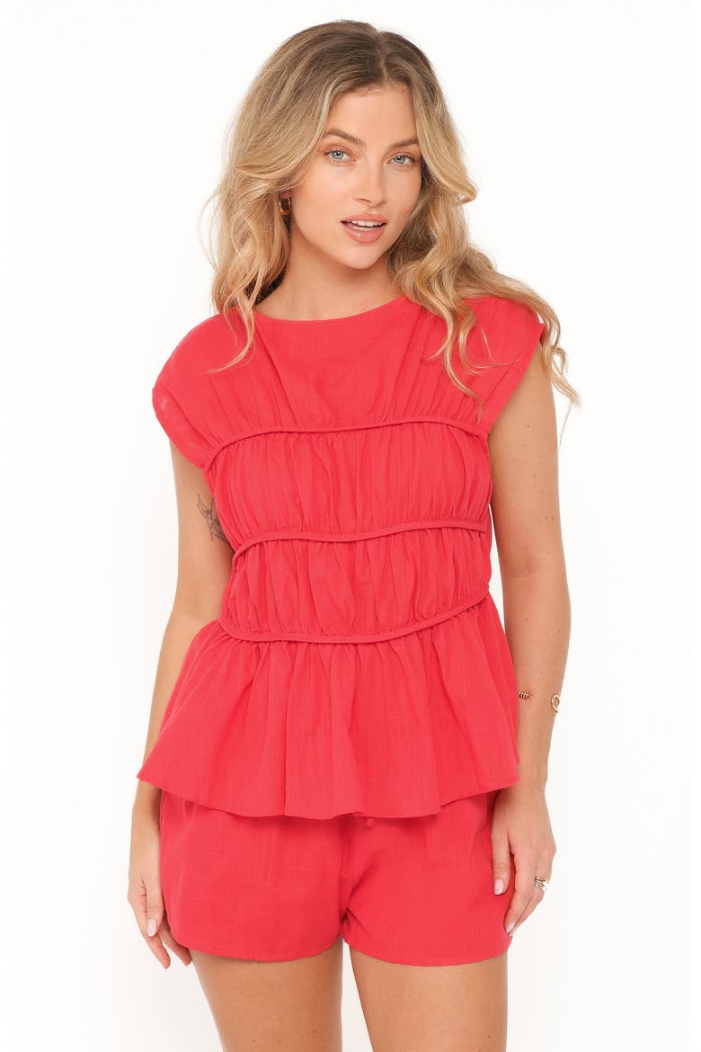 Karly 2-Piece Short Set, Alternate, color, RED