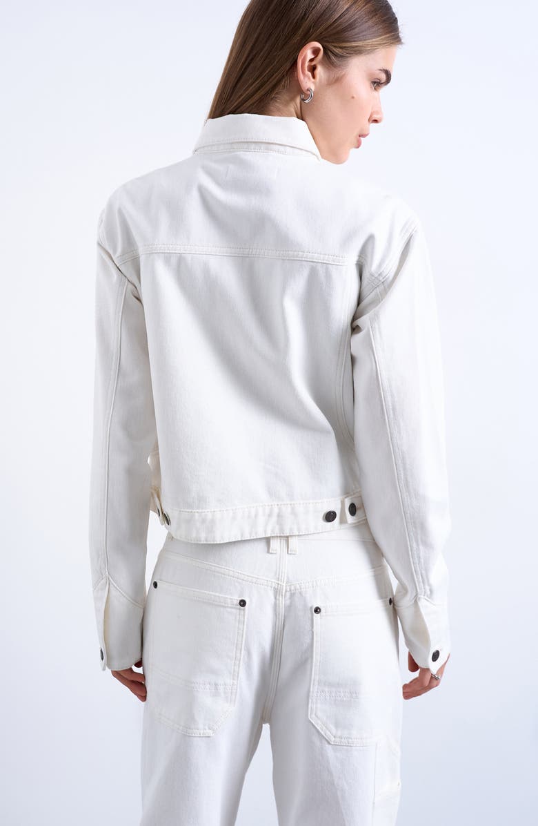 Topshop Denim Utility Jacket, Alternate, color, Ivory