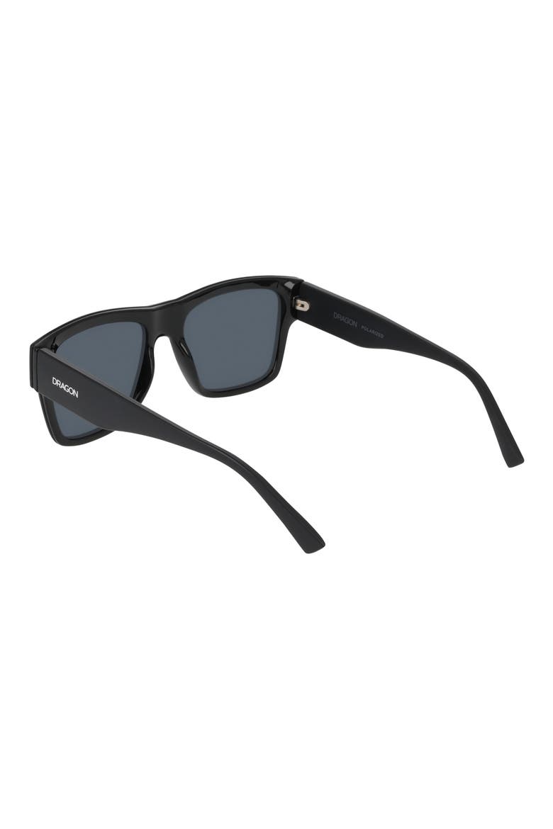 56mm Square Sunglasses, Alternate, color, BLACK / MATTE BLACK