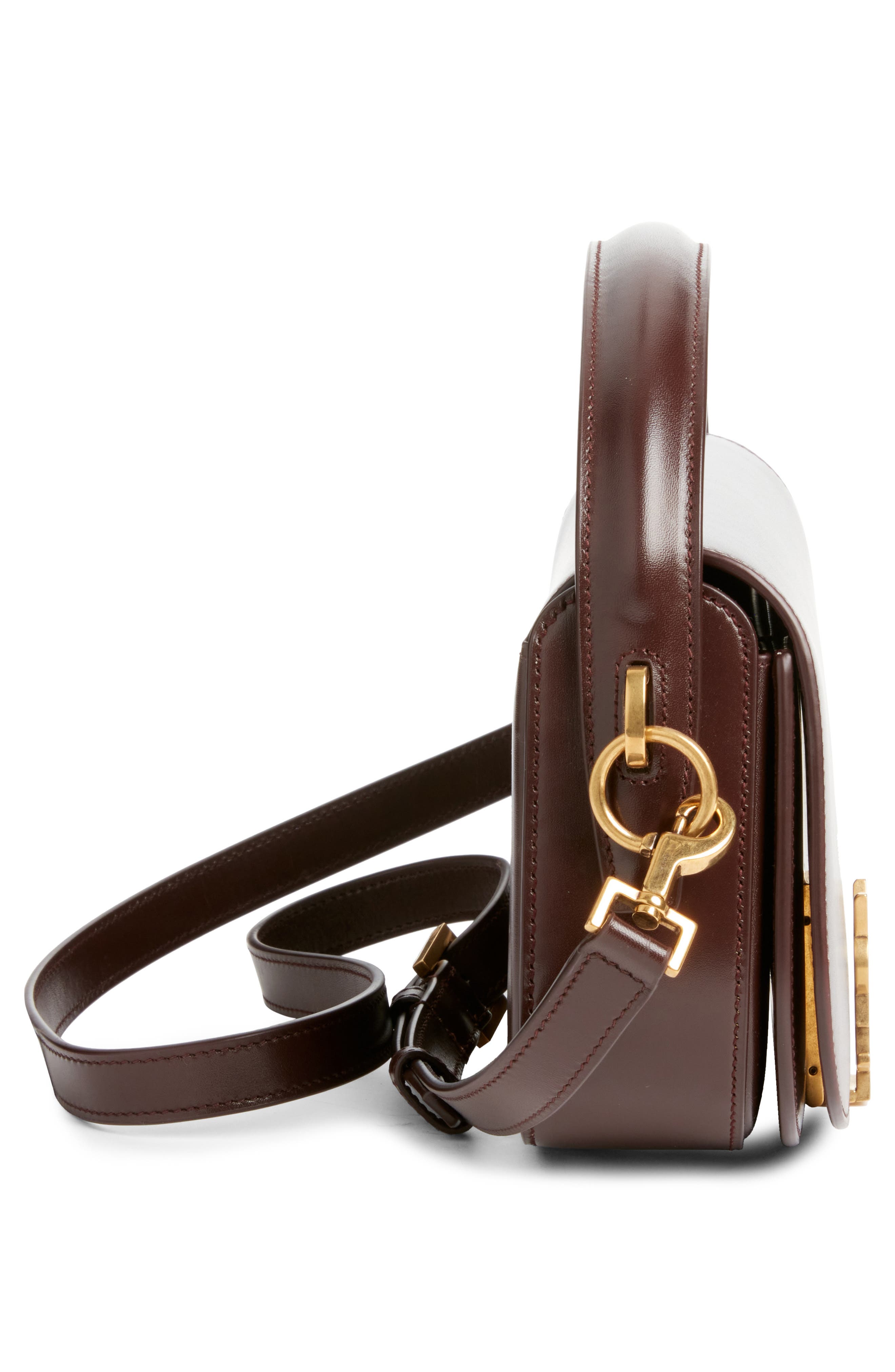 Saint Laurent Voltaire Leather Crossbody Bag, Alternate, color, Raisin
