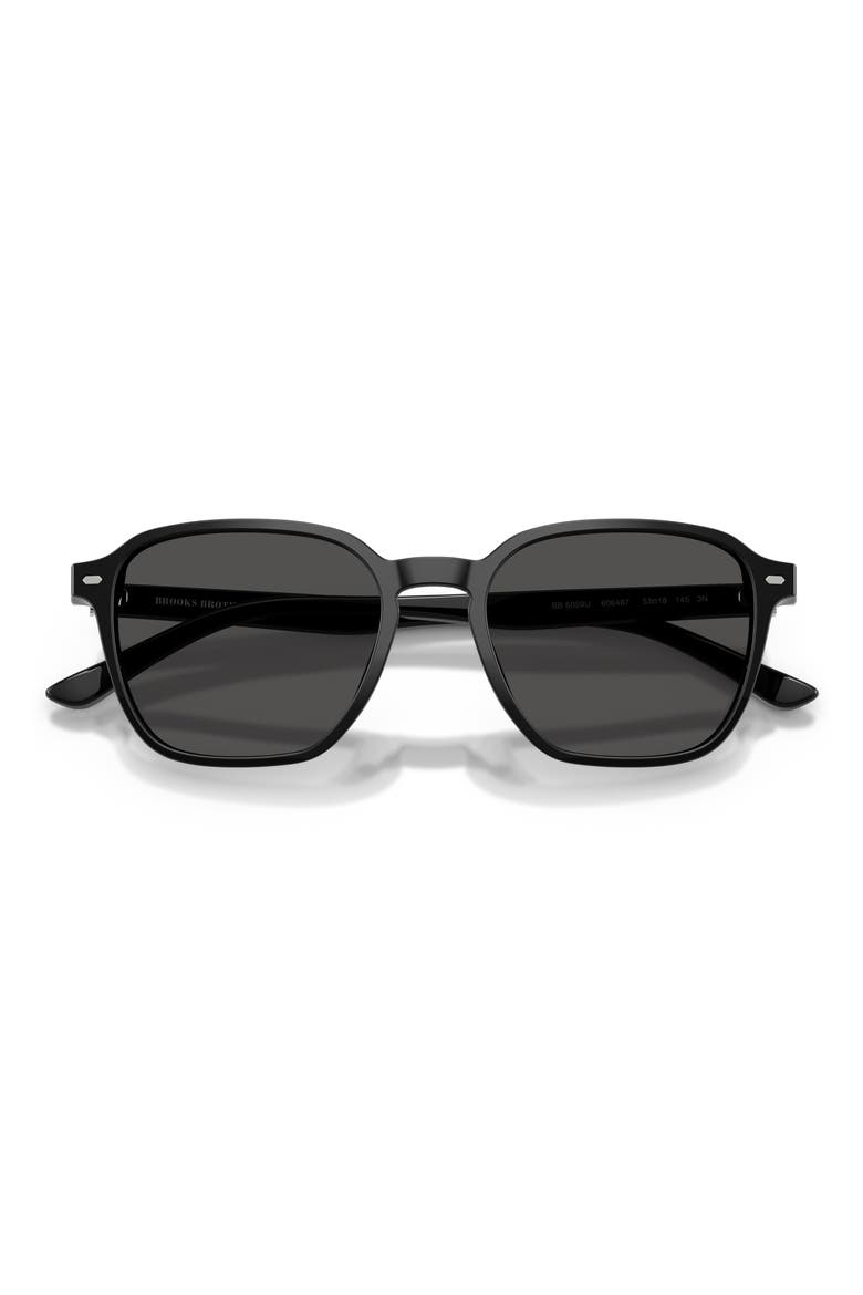 53mm Irregular Sunglasses, Alternate, color, BLACK / DARK GREY