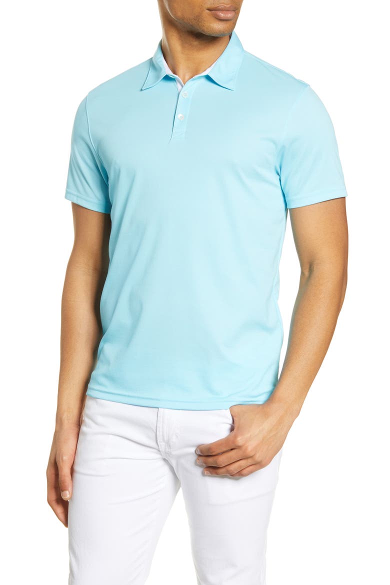 Caldwell Piqué Regular Fit Polo, Main, color, TURQUOISE