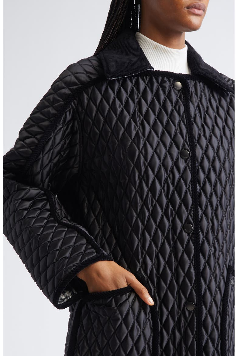 Floriston Quilted Nylon Barn Jacket, Alternate, color, BLACK