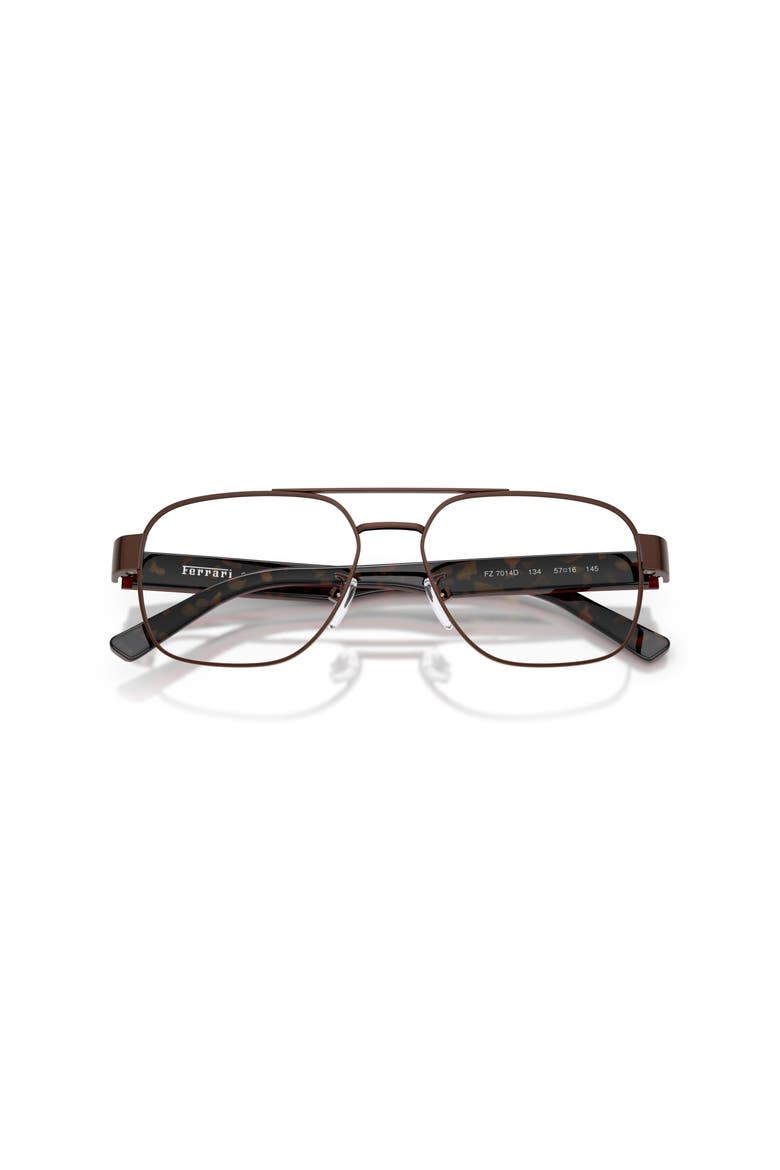 57mm Rectangle optical glasses, Alternate, color, Brown