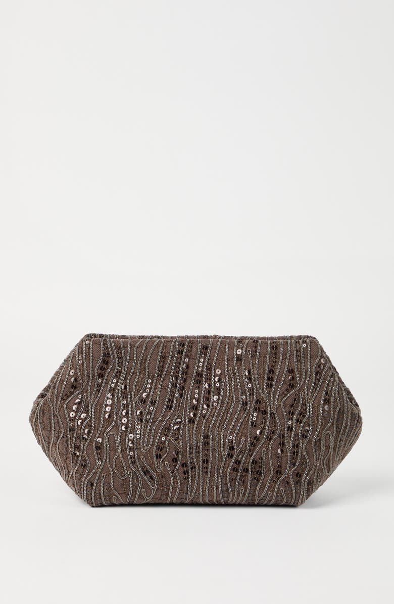 Brunello Cucinelli Abstract Embroidery Pouch bag, Alternate, color,