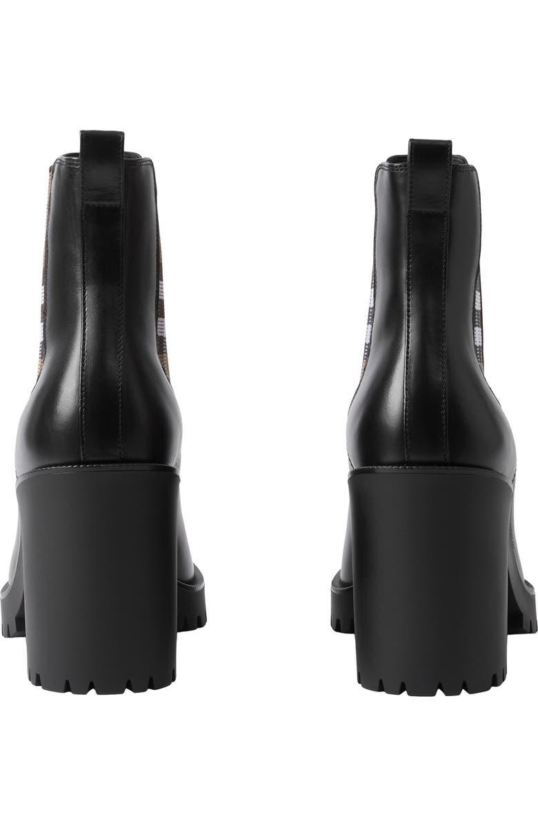 Burberry Allostock Check Block Heel Chelsea Boot, Alternate, color,