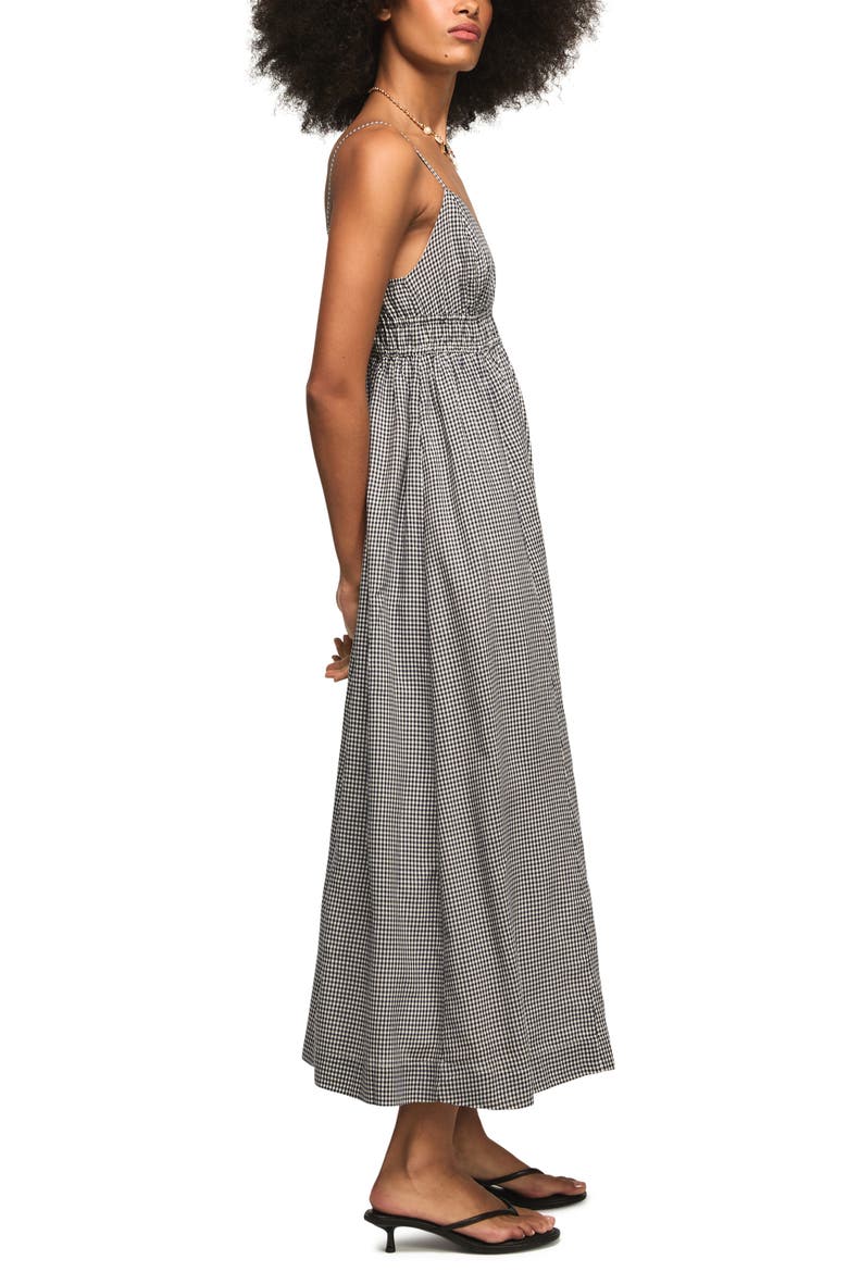 Empire Waist Midi Dress, Alternate, color, NAVY GINGHAM