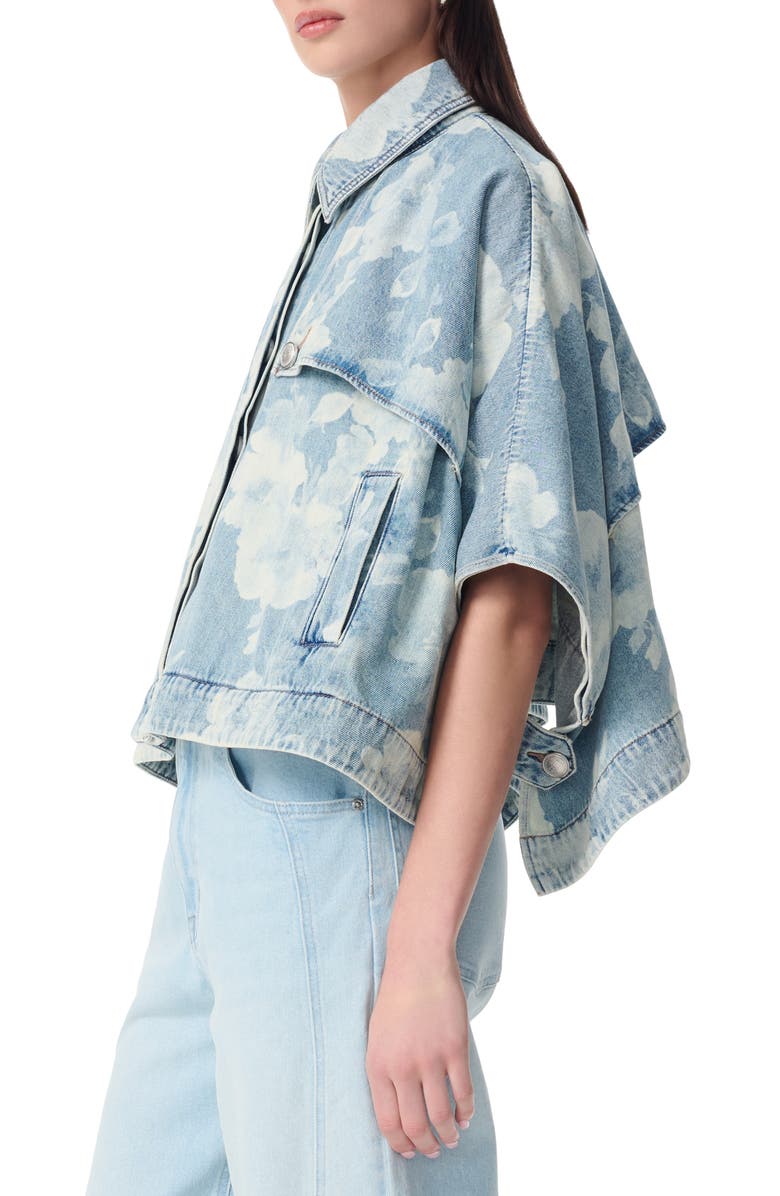 Robert Rodriguez Desire Denim Capelet Jacket, Alternate, color, Rose Bouquet Dischar