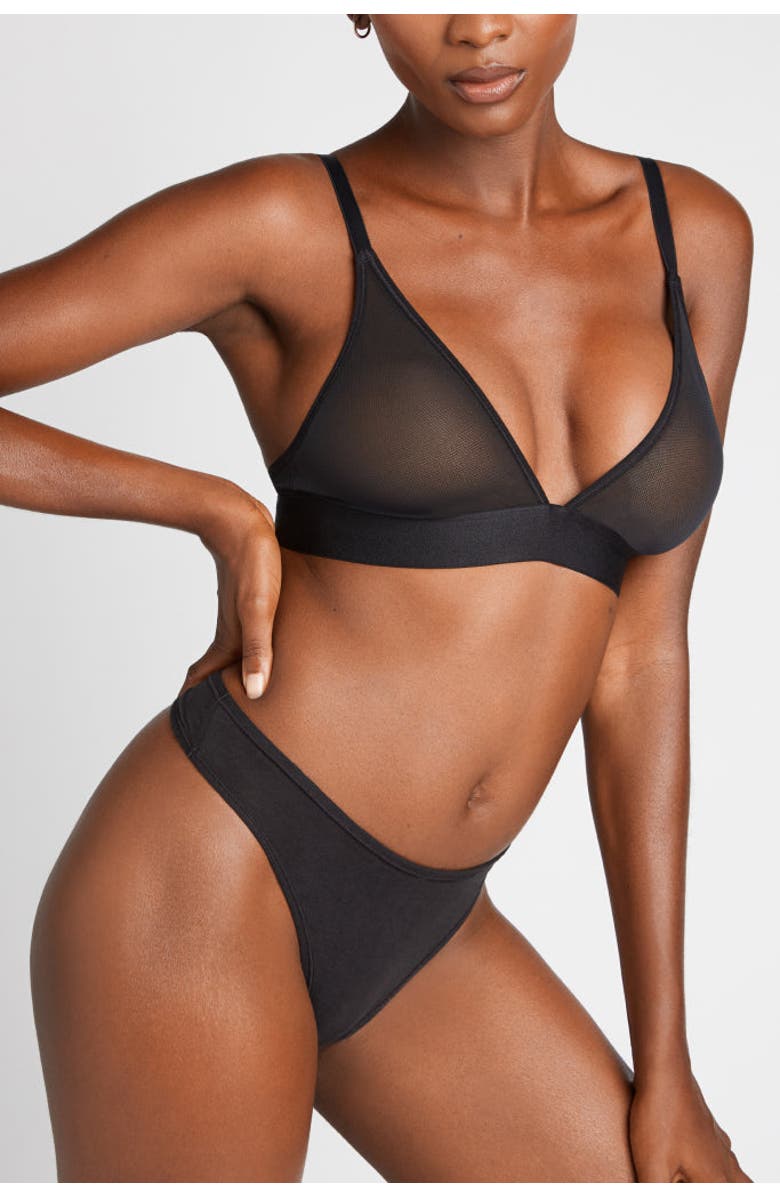 Negative Underwear Sieve Triangle Bra, Main, color, Black