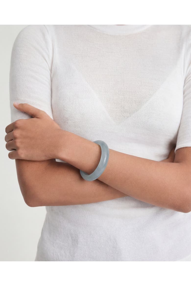 Silk Collection Pool Blue Jade Stone Bangle, Alternate, color, Blue