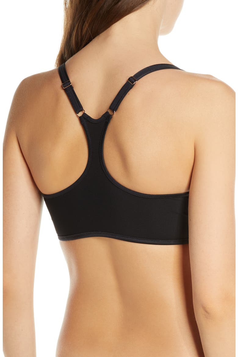 Sheer Illusion Underwire Racerback Bra, Alternate, color, BLACK