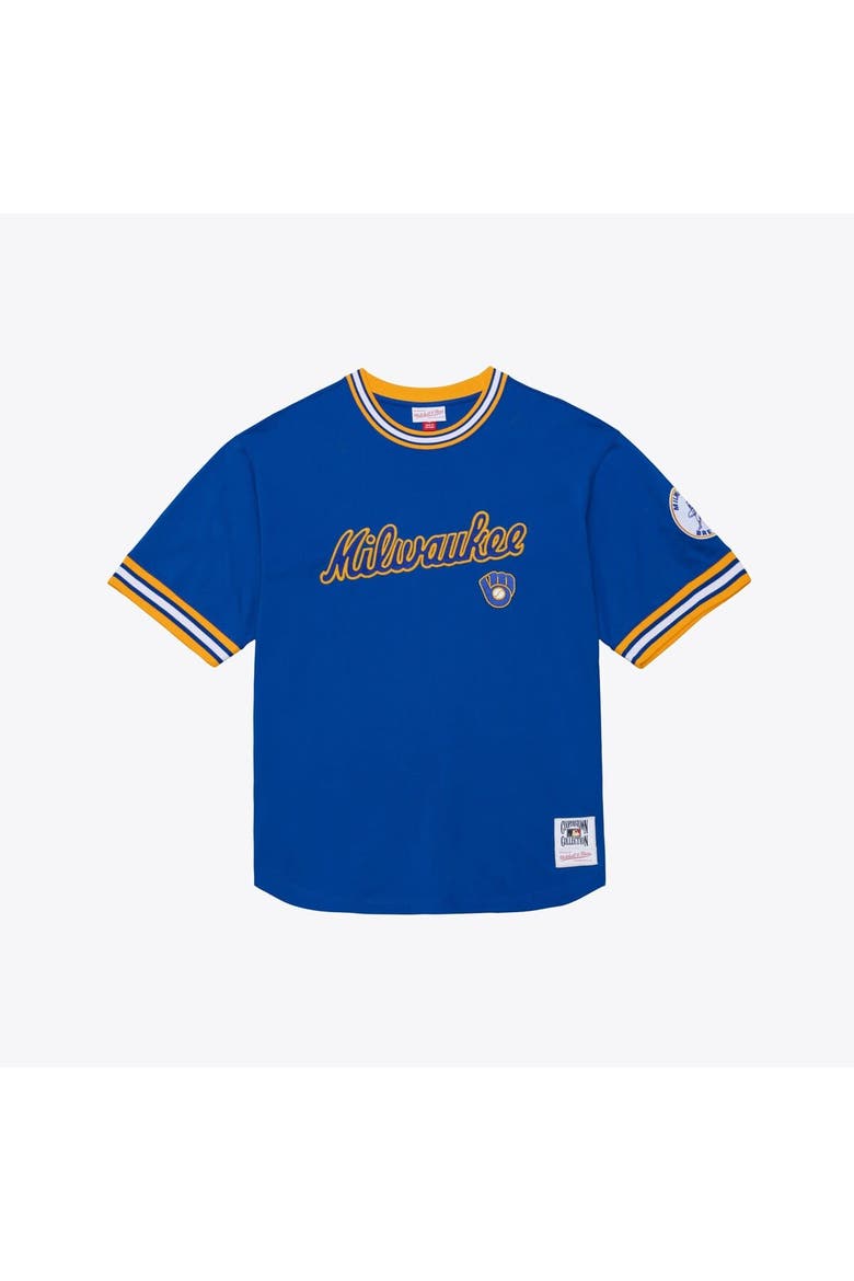 Men's Mitchell & Ness  Royal Milwaukee Brewers Wild Pitch Ringer T-Shirt, Main, color, Royal