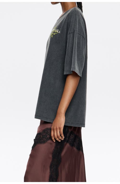 Bimba Y Lola Oversize Logo T-shirt In Black