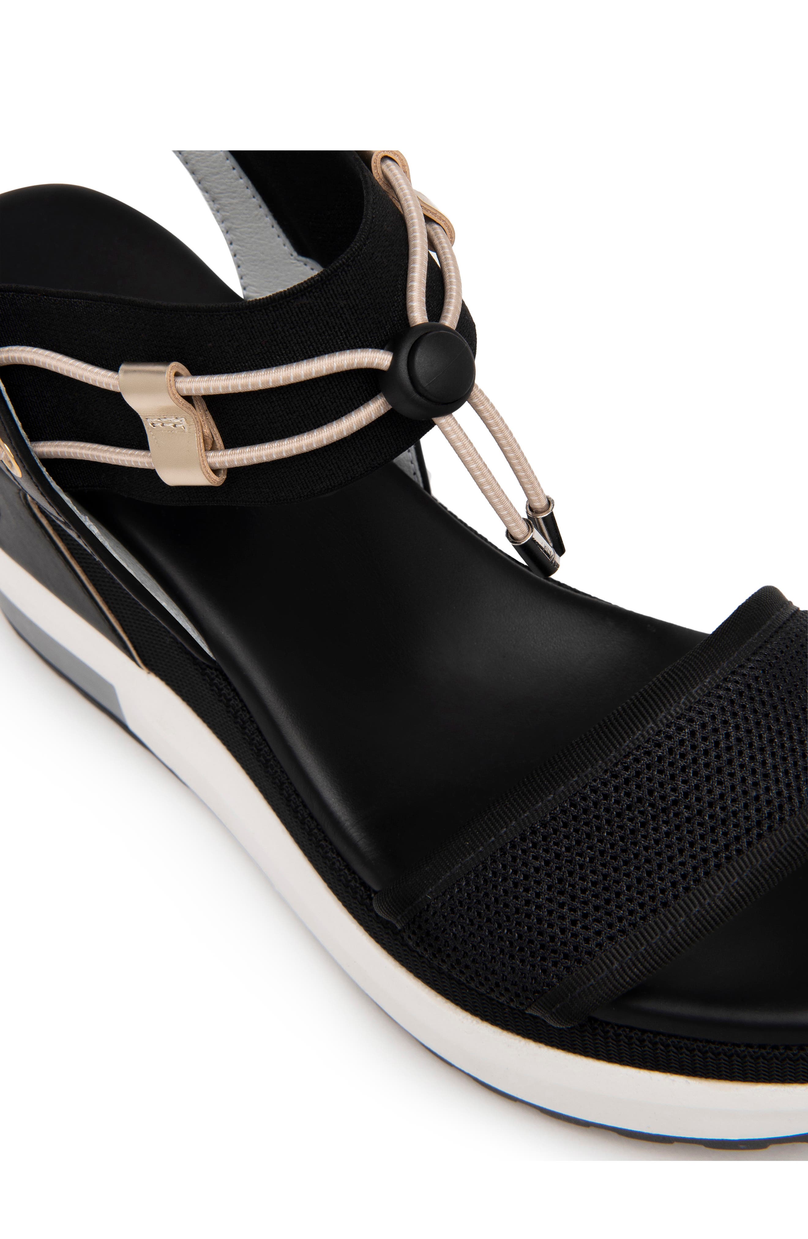 NeroGiardini Bungee Platform Wedge Sandal, Alternate, color, Black
