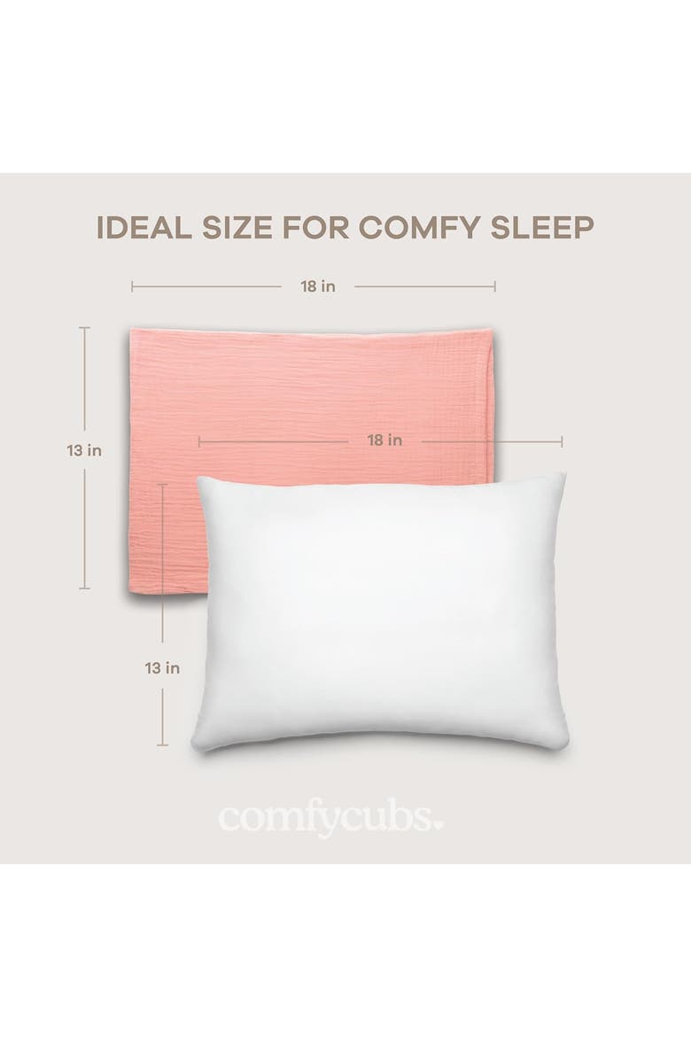 Toddler Pillows with Soft Muslin Pillow Case, Alternate, color, Blush