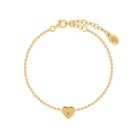 Sweetheart Energy Diamond Heart Charm Gold Bracelet
