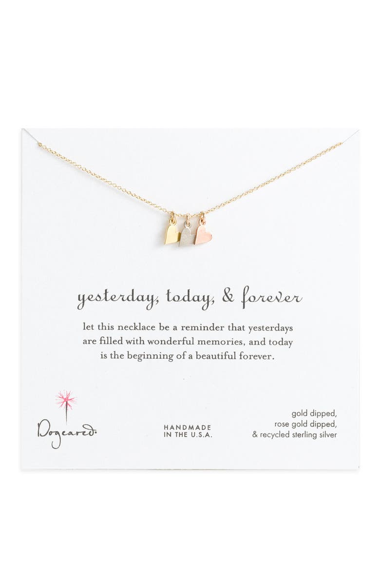 'Yesterday, Today, Forever' Charm Necklace, Alternate, color, GOLD/ SILVER/ ROSE GOLD