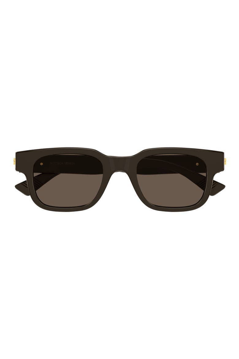 49mm Small Rectangular Sunglasses, Main, color, BROWN