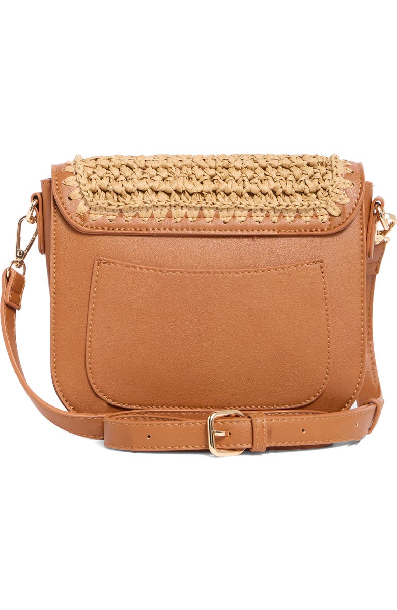 URBAN EXPRESSIONS HANDBAGS Woven Straw Flap Crossbody Bag, Alternate, color,