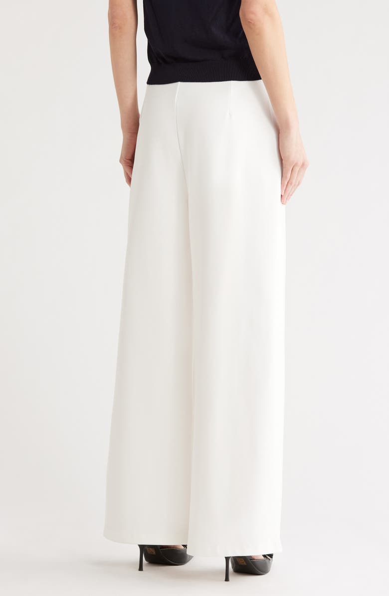 French Connection High Waist Wide Leg Ponte Pants, Alternate, color, Summer White