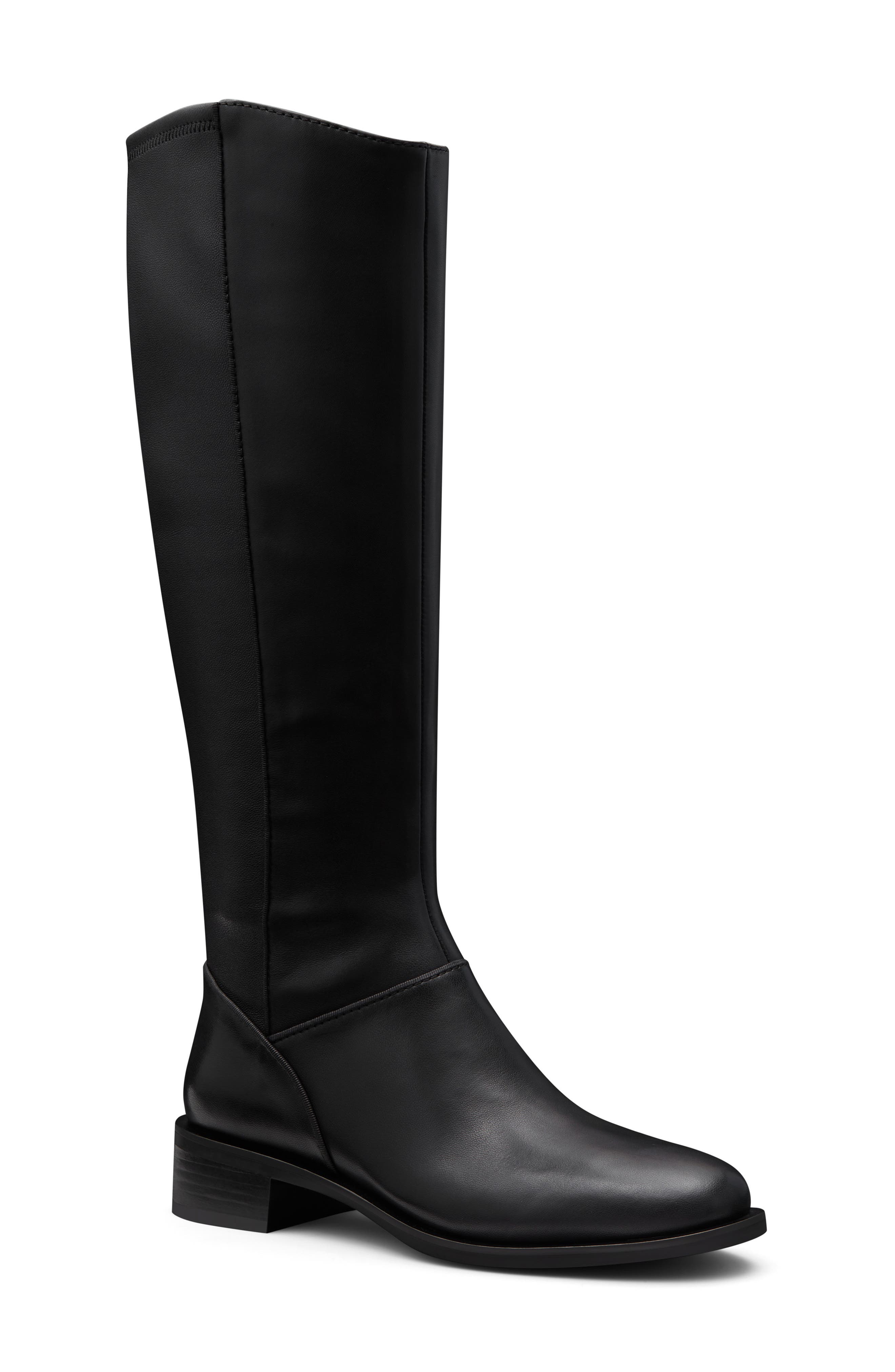 Women's The Starling Loafer Tall Boot Suede, Main, color, BLACK SUEDE