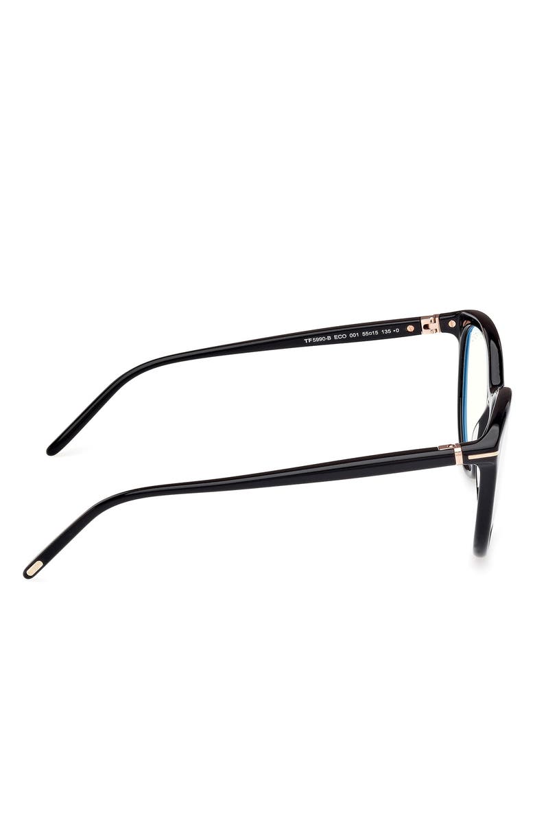 TOM FORD 55mm Round Blue Light Blocking Glasses, Alternate, color,