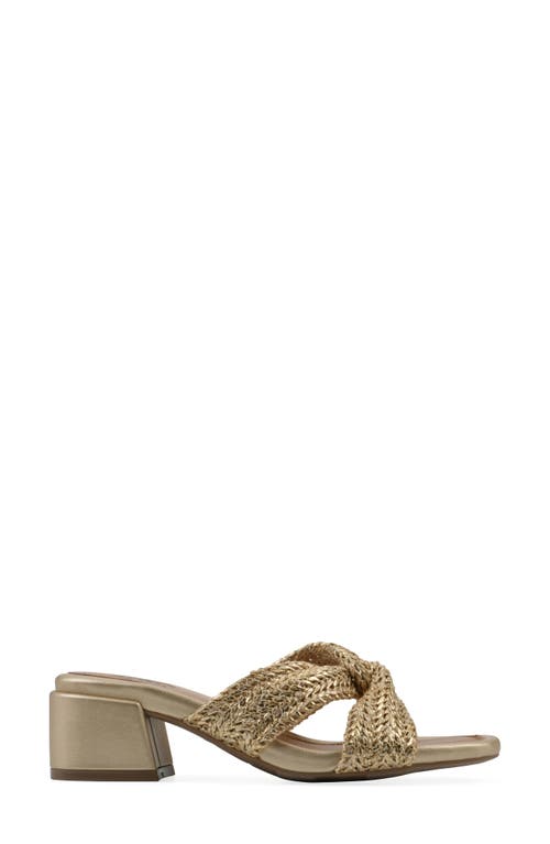 Cliffs By White Mountain Mills Block Heel Sandal In Gold