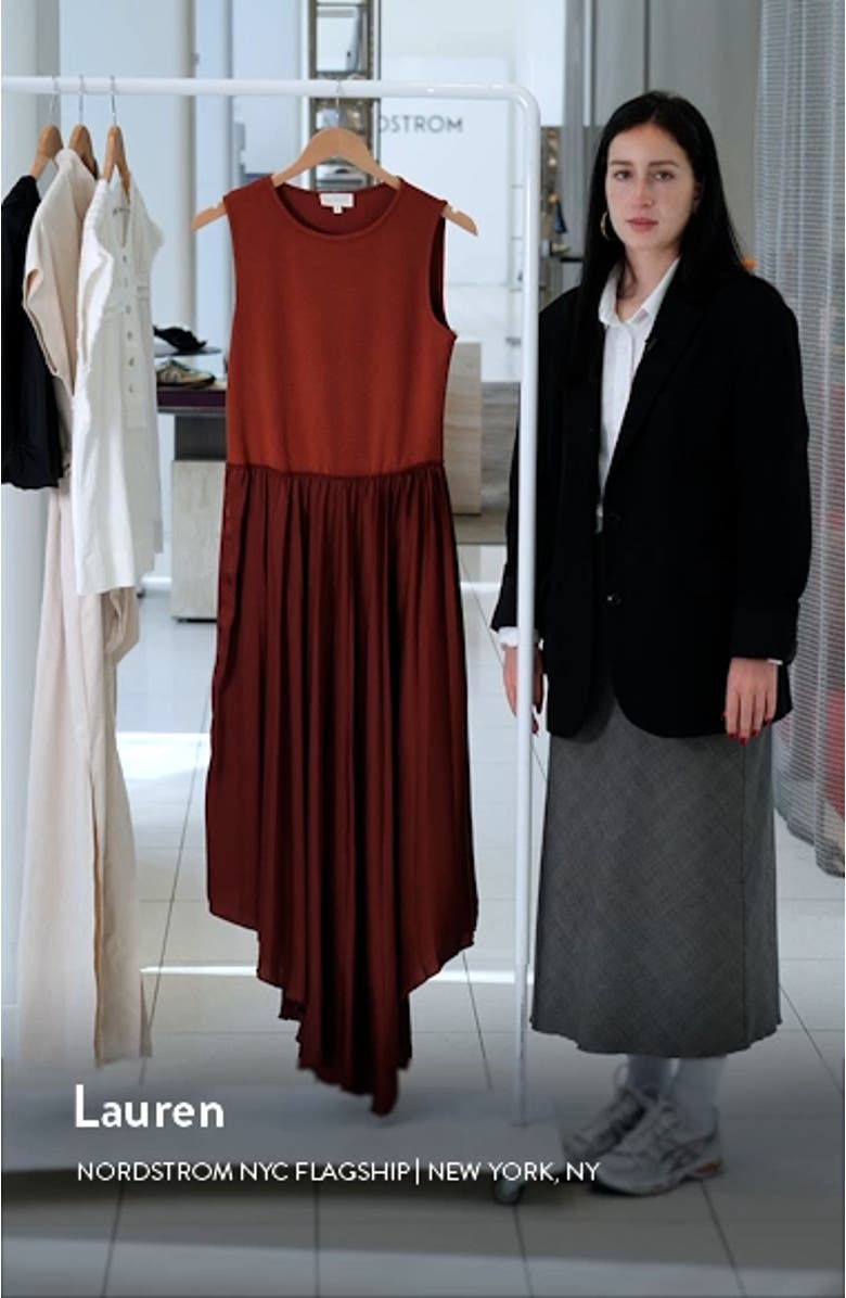 Mixed Media Sleeveless Asymmetric Dress, sales video thumbnail