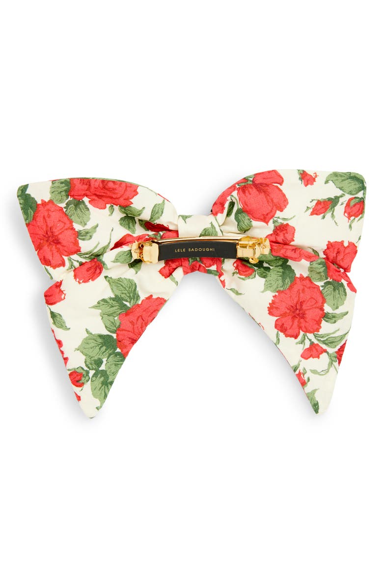 Lele Sadoughi Liberty Crystal Bow Barrette, Alternate, color, Lipstick Rose