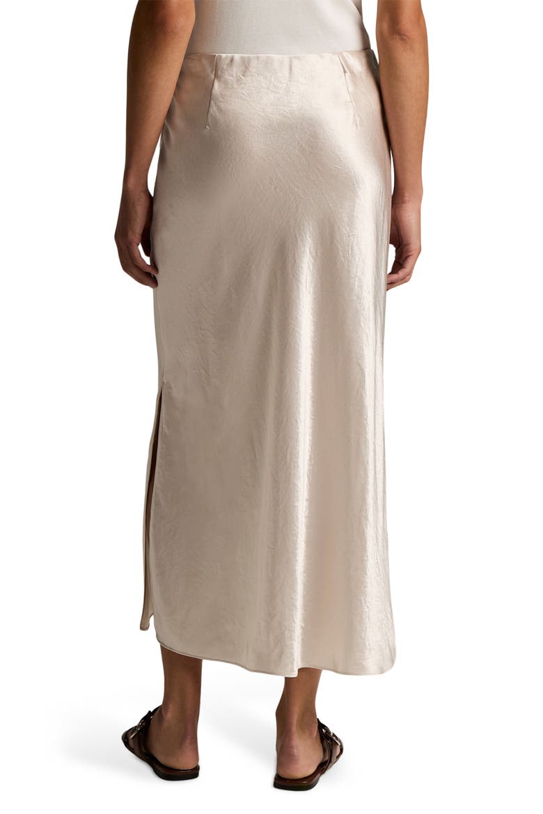 Side Slit Matte Satin Slip Skirt, Alternate, color, CHAMPAGNE