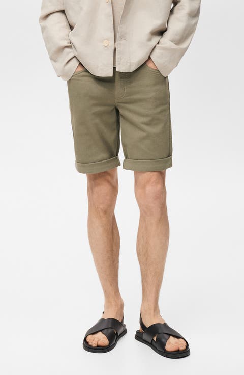 Slim Fit Stretch Cotton Bermuda Chino Shorts