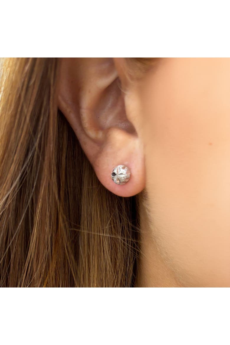 Sparkle Cut Ball Stud Earrings, Alternate, color, White Gold