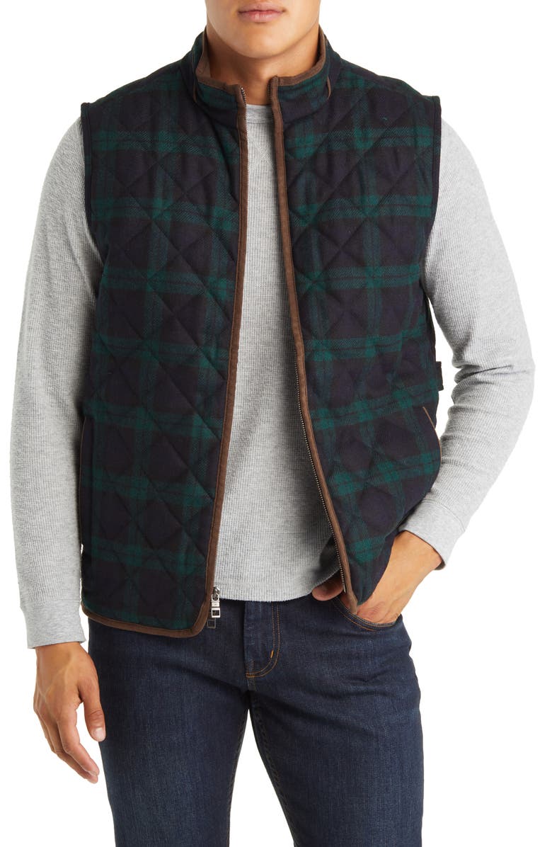 Peter Millar Essex Quilted Wool Travel Vest, Main, color,