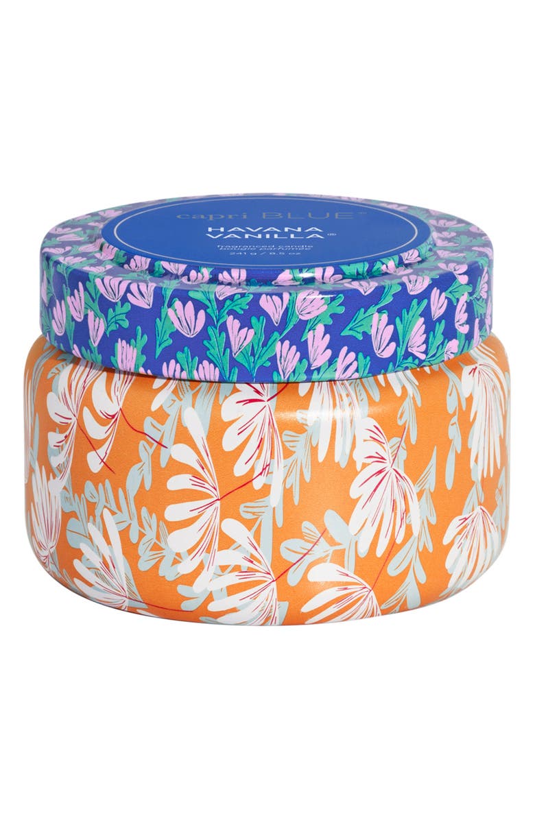 Capri Blue Pattern Play Travel Tin Candle, Main, color,