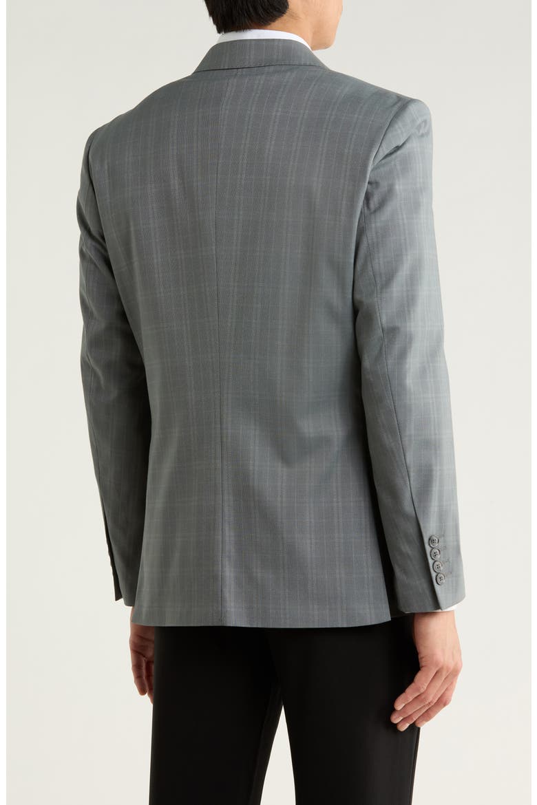 Slim Fit Tonal Windowpane Plaid Blazer, Alternate, color, GREY