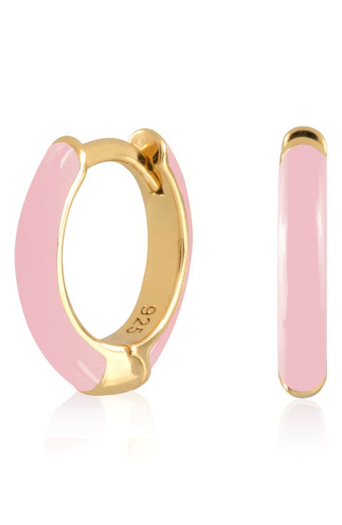 Enamel Huggie Hoop Earrings
