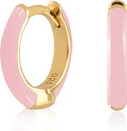 ES JEWELRY Enamel Huggie Hoop Earrings